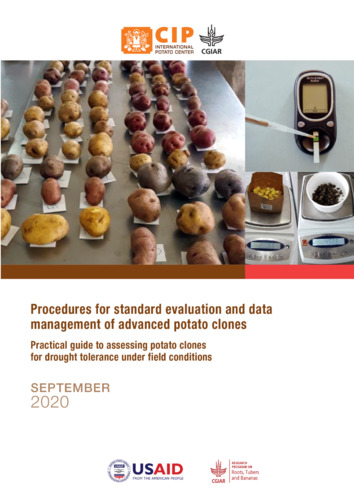 Procedures for standard evaluation and data management of advanced potato clones Module 12. Post-Harvest Traits. International Cooperators’ Guide