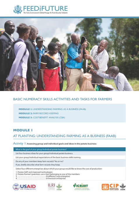 Basic Numeracy Skills Activities and Tasks for Farmers